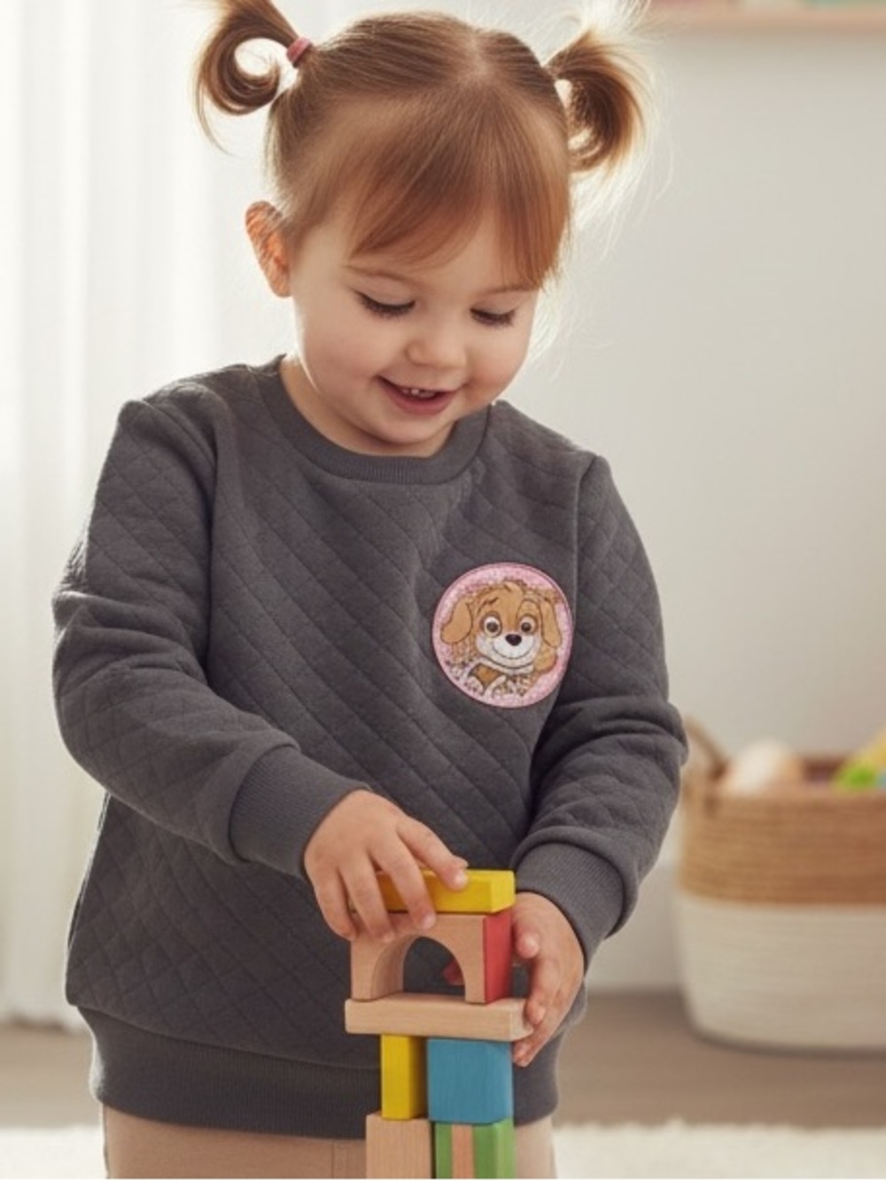 Nickelodeon Gray Quilted Sweatshirt with Paw Patrol Patch